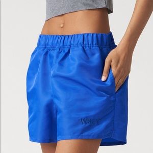 WSLY By Bandier The Ludlow Nylon Shorts Blue NWT S